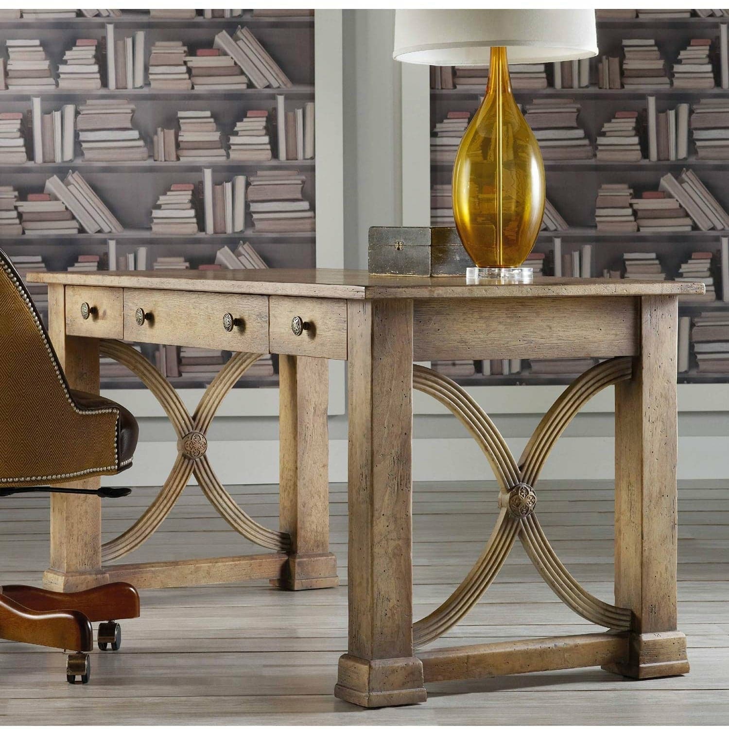Masculine Writing Desk in Light Wood - HER Home Design Boutique